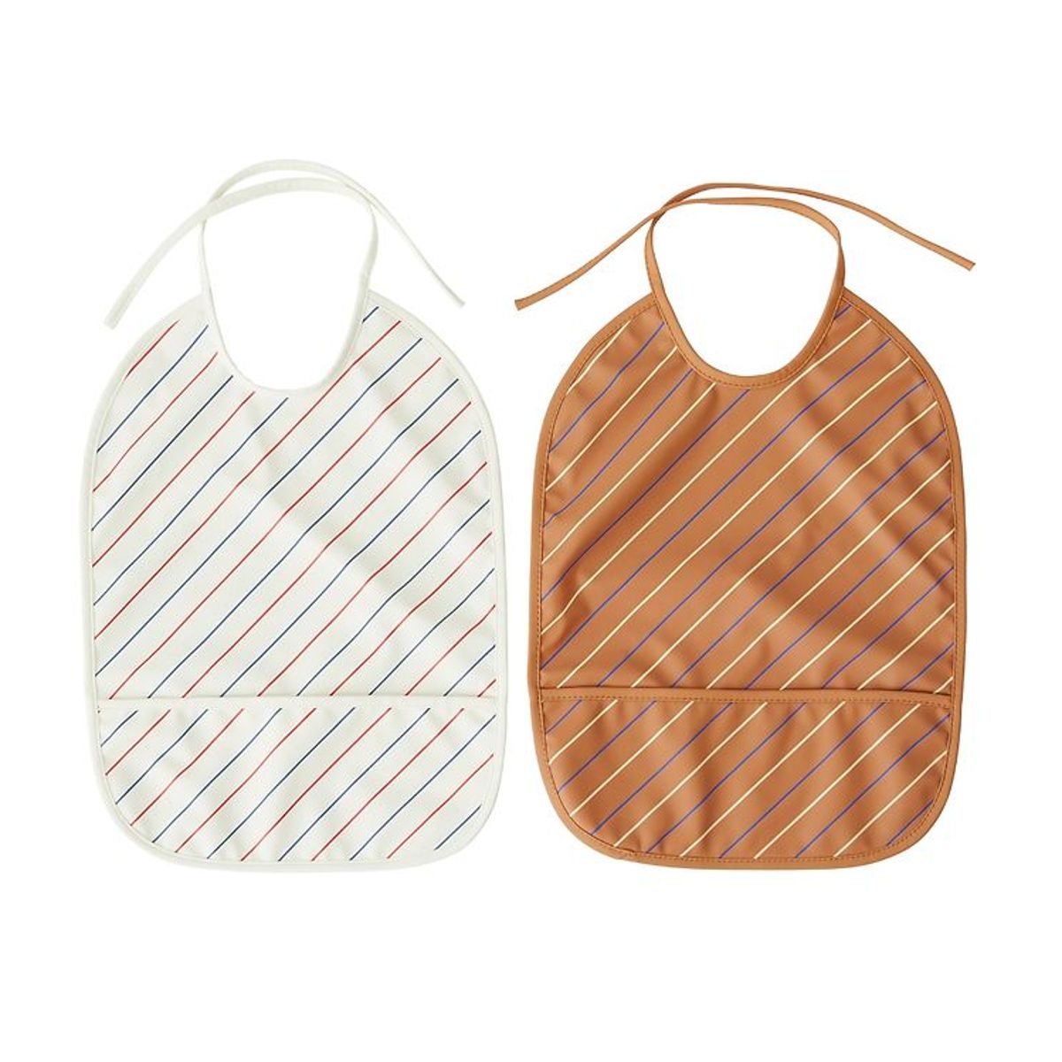 OYOY Hagesmæk m. Lomme - Lang - 2-pak - Striped - Mellow/Caramel