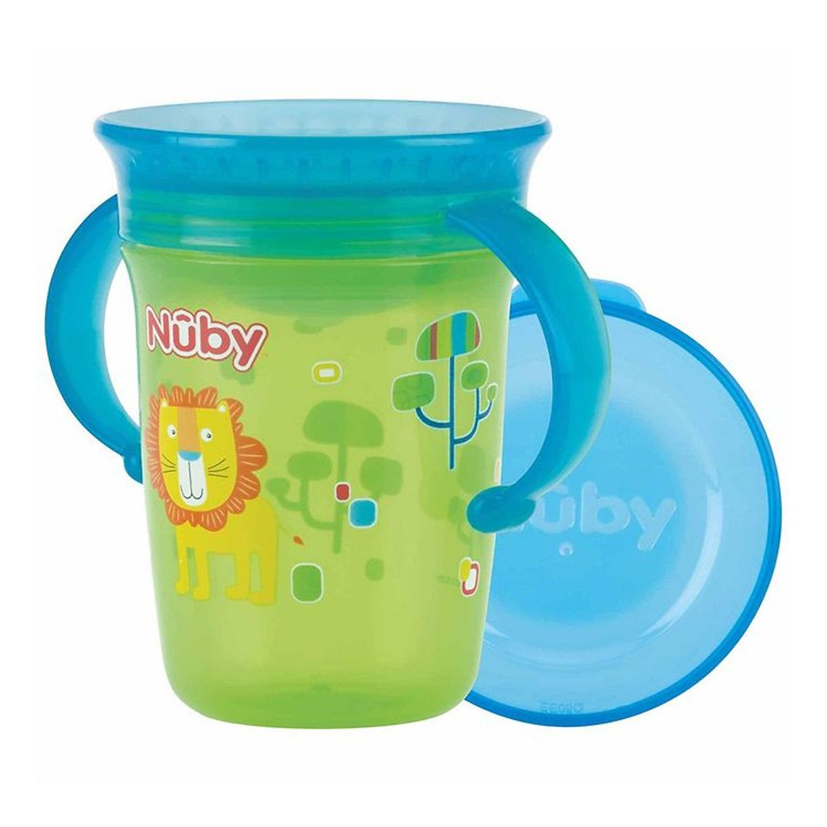 Nuby Drikkekop m. Håndtag - 240ml - Grøn m. Print