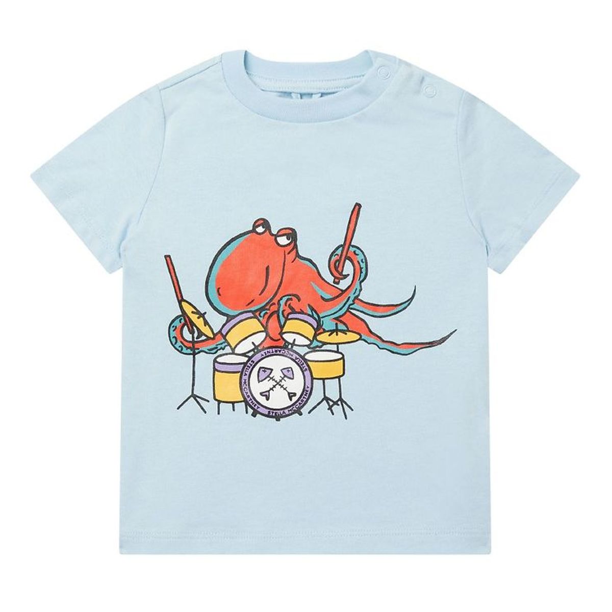 Stella McCartney Kids T-shirt - Lyseblå m. Blæksprutte