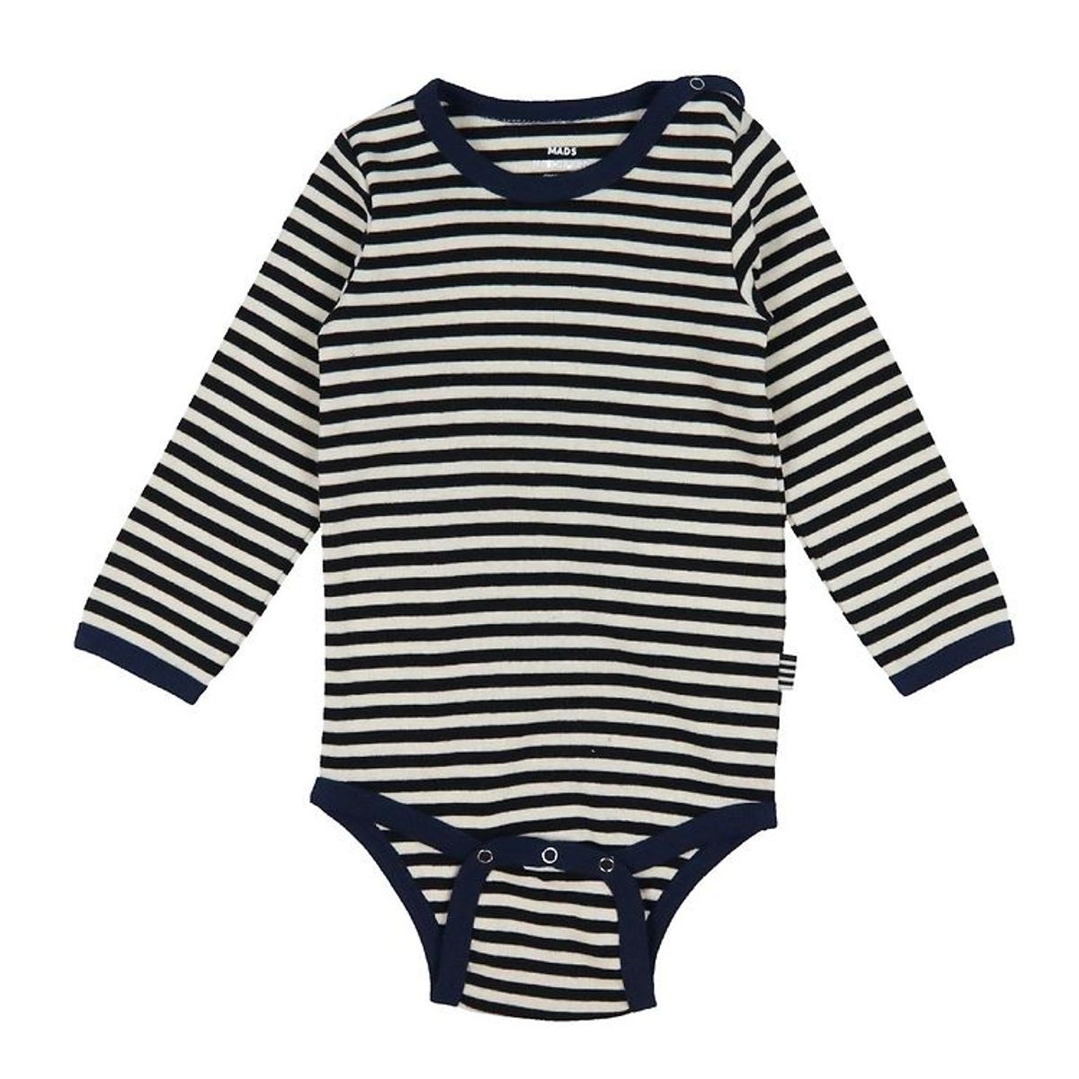 Mads Nørgaard Body l/æ - Soft Dou Striped - Off White/Black/Navy