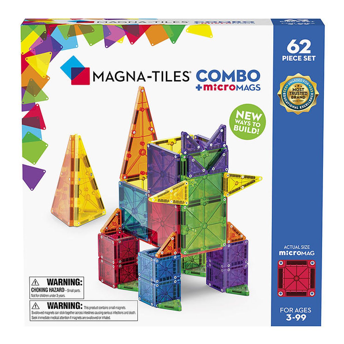 Magna-Tiles Magnetsæt - 62 Dele - MicroMAGS & Combo