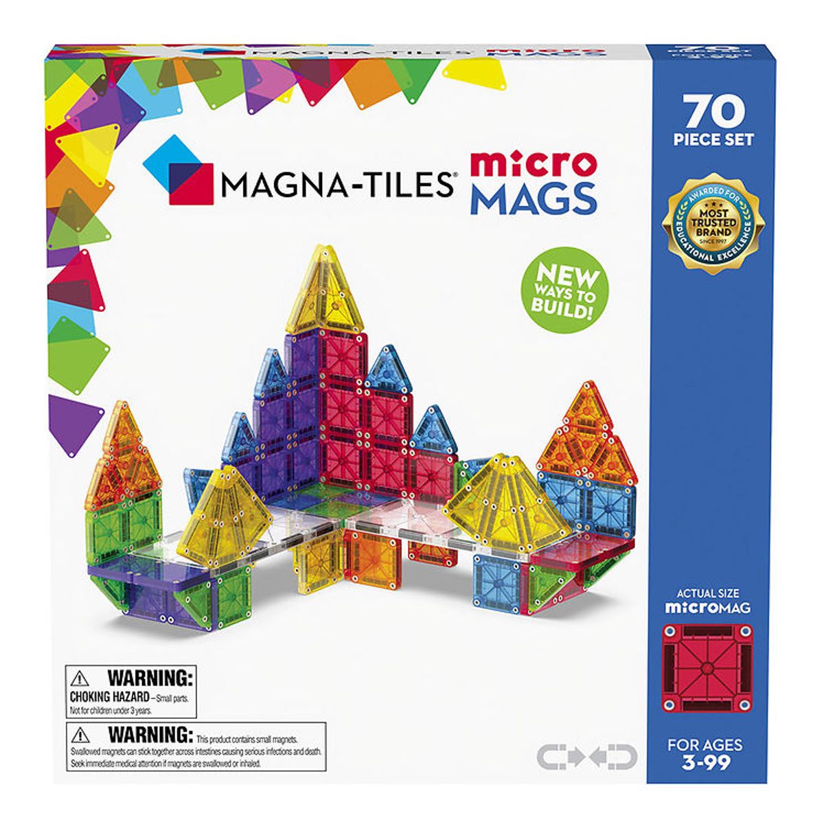 Magna-Tiles Magnetsæt - 70 Dele - MicroMAGS