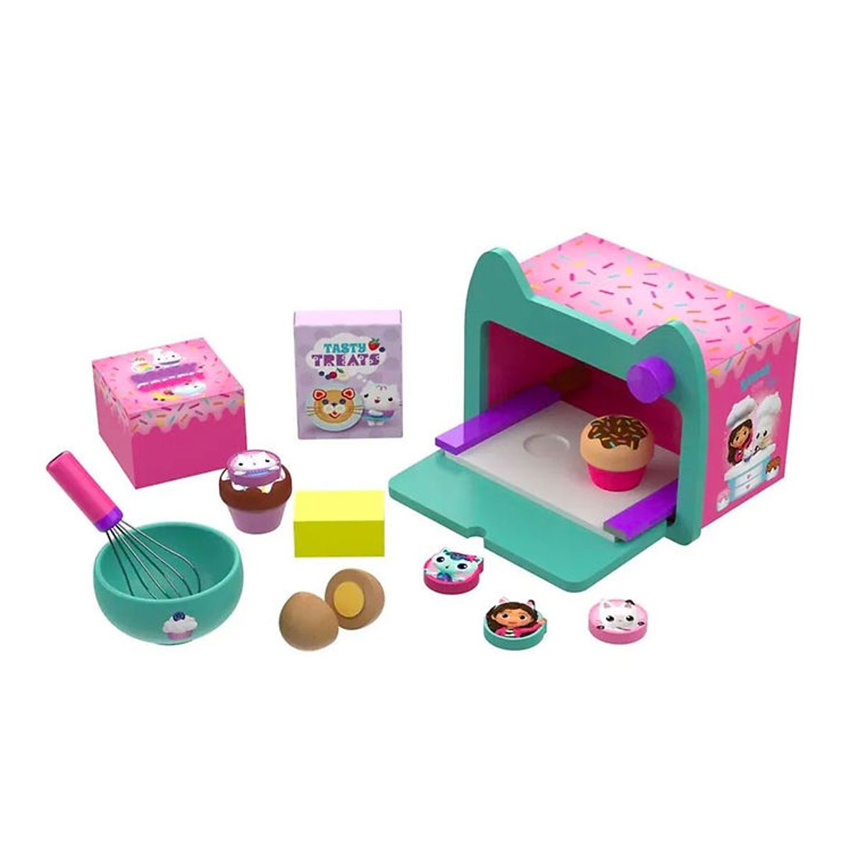 Gabby's Dollhouse Sæt - Træ - Cakey Cat's Oven & Baking Set