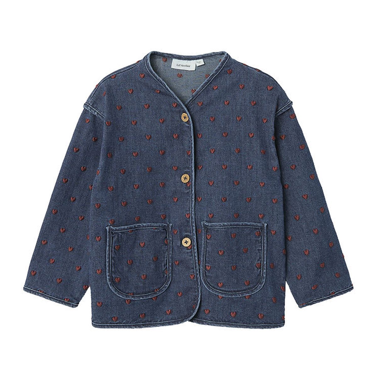 Lil Atelier Denimjakke - NmfLiva - Dark Denim/Heart Embroidery