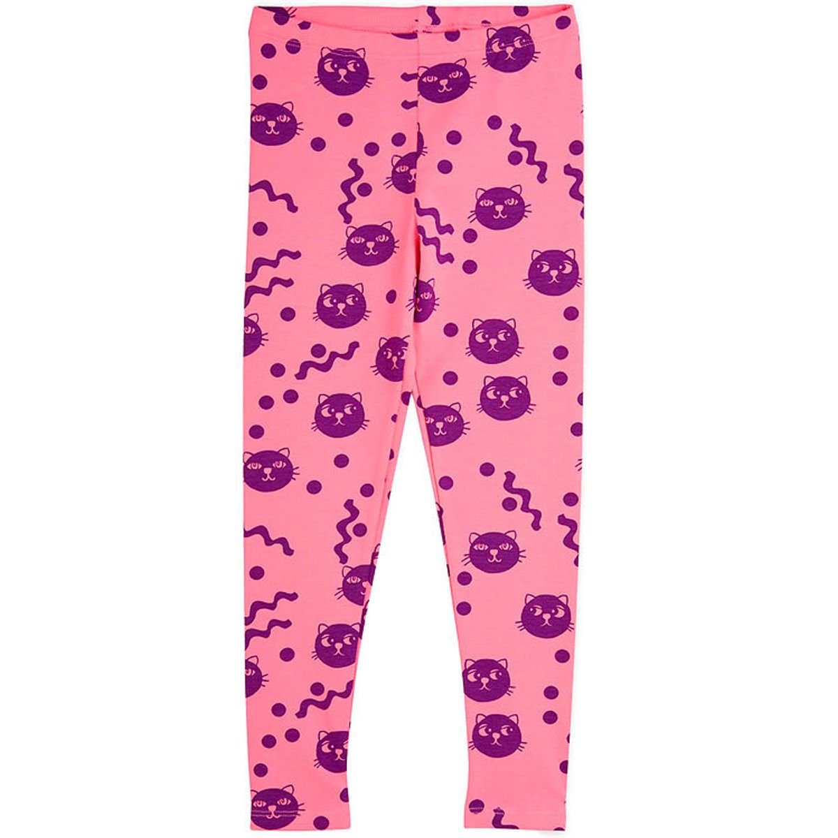 Mini Rodini Leggings - Squiggly Cats AOP - Pink