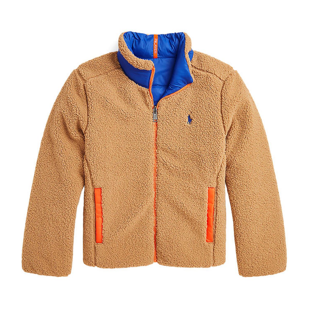 Polo Ralph Lauren Dynejakke m. Fleece - Vendbar - Brun/Blå m. Or