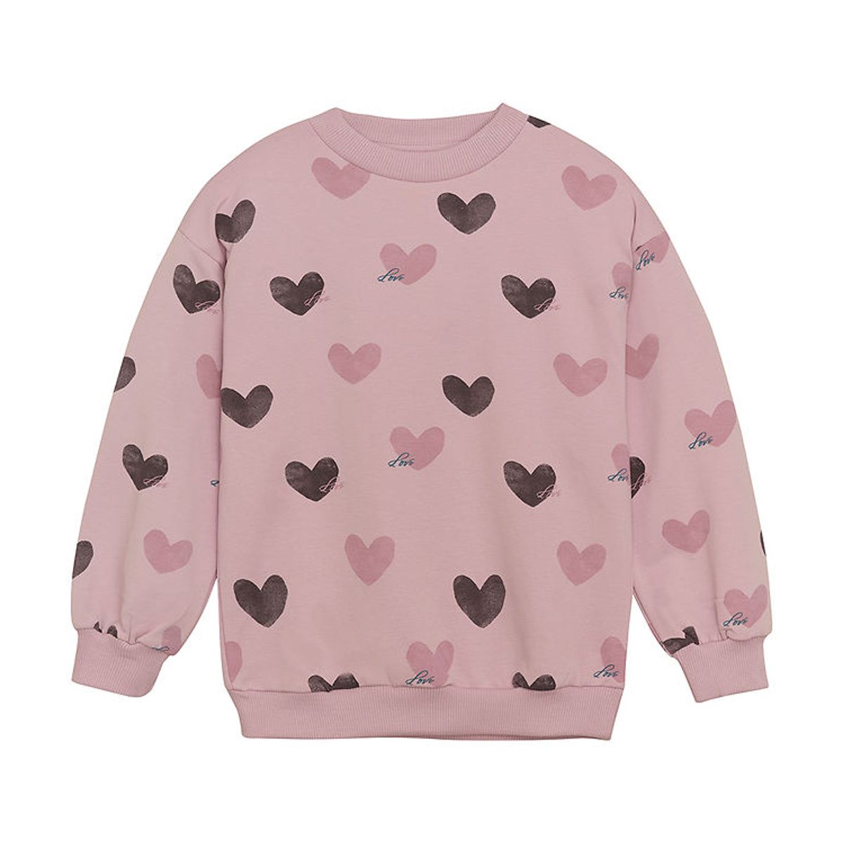 Minymo Sweatshirt - Dawn Pink m. Hjerter