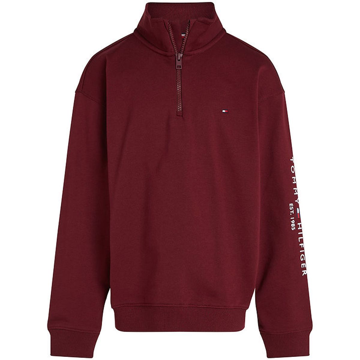 Tommy Hilfiger Sweatshirt - U Essential - Half Zip - Deep Rouge