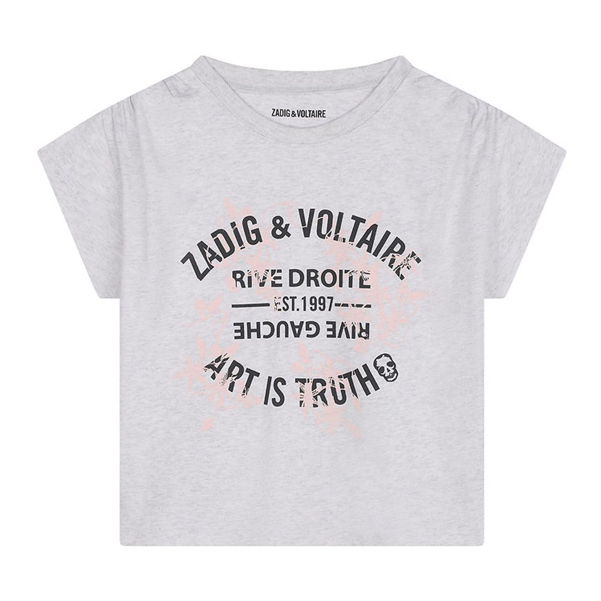 Zadig & Voltaire T-shirt - Lyesgråmeleret m. Print