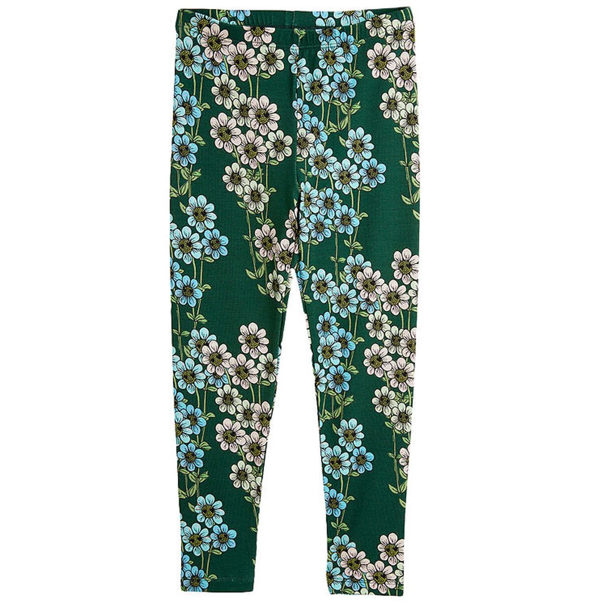 Mini Rodini Leggings - Daisys aop - Green