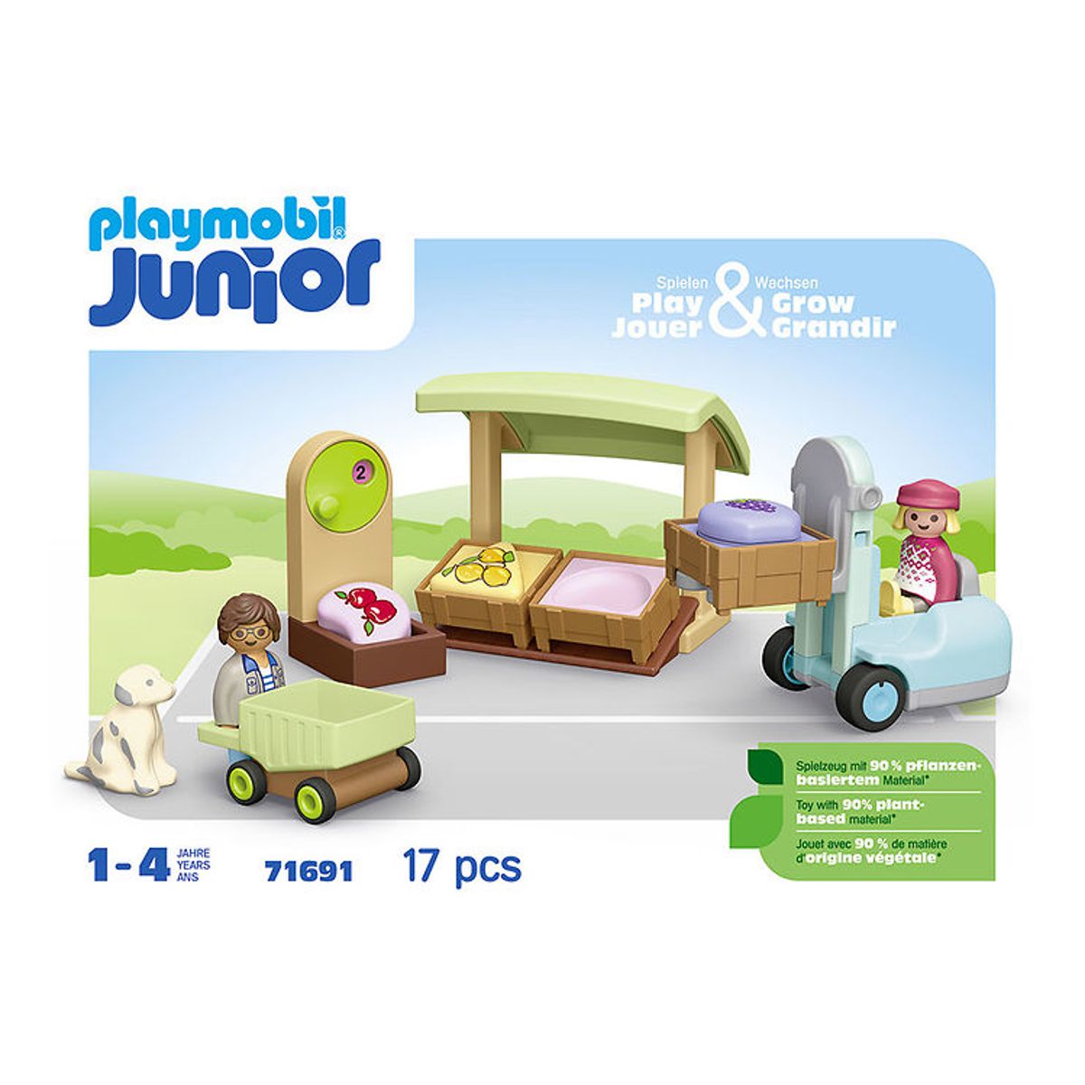 Playmobil Junior - Økologisk Markedsbod og Gaffeltruck - 71691 -