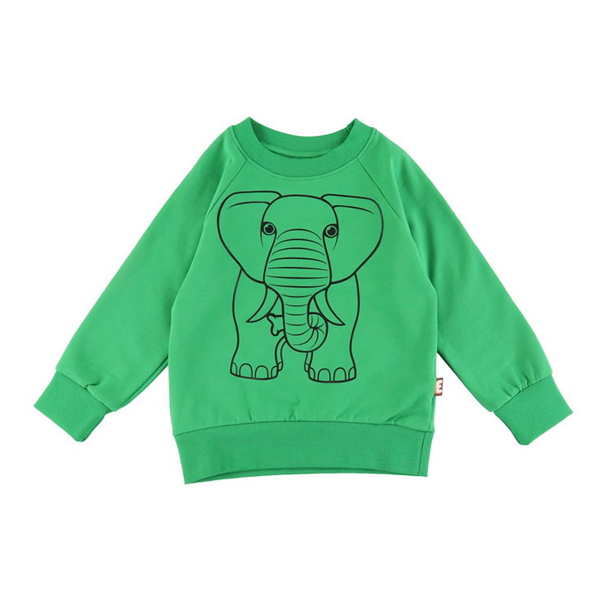 DYR-Cph Sweatshirt - Dyrbellow - Green Outline Elefant