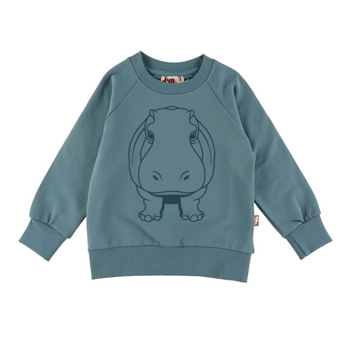 DYR-Cph Sweatshirt - Dyrbellow - BLue Grey Outline Flodhest