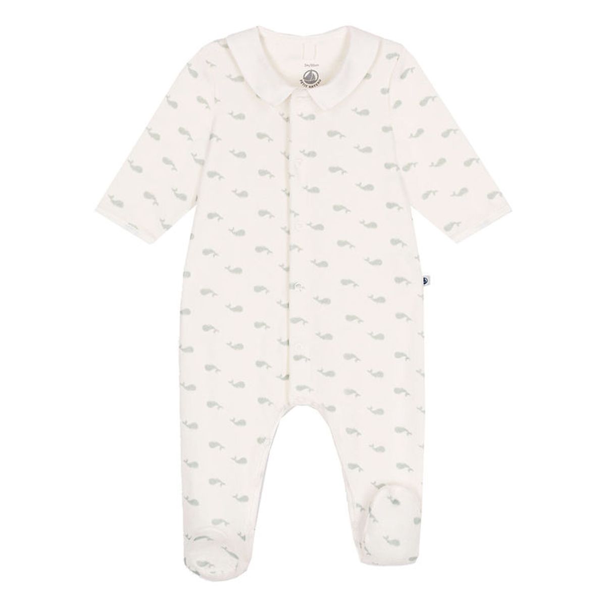 Petit Bateau Natdragt - Velour - Marshmallow/Herbier