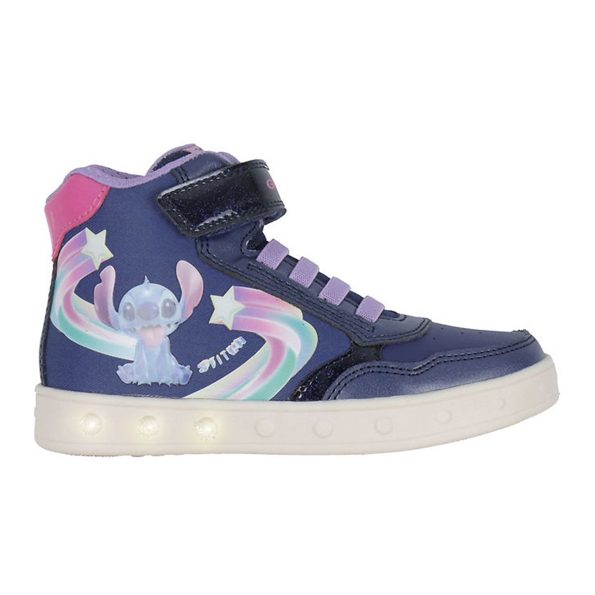 Geox Støvler m. Lys - J Skylin - Disney - Stitch - Navy/Fuchsia