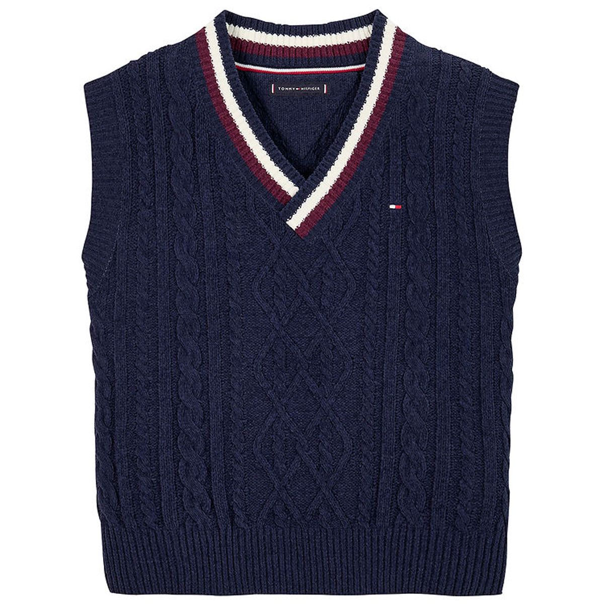 Tommy Hilfiger Vest - Strik - Global Chenille - Desert Sky