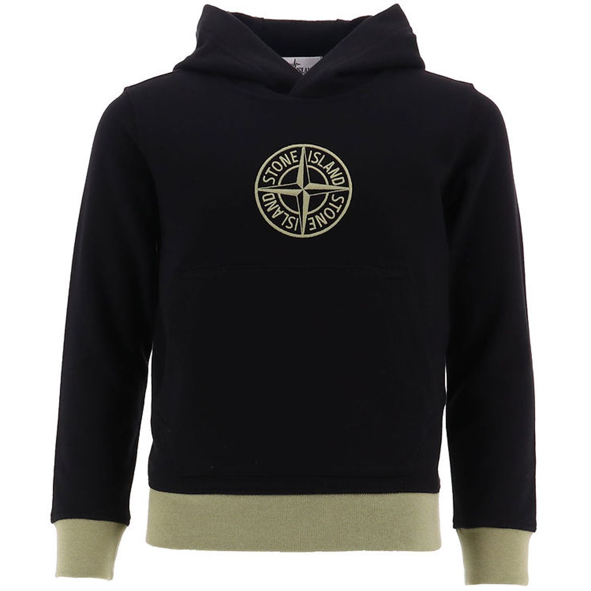 Stone Island Hættetrøje - Sort m. Støvet Armygrøn