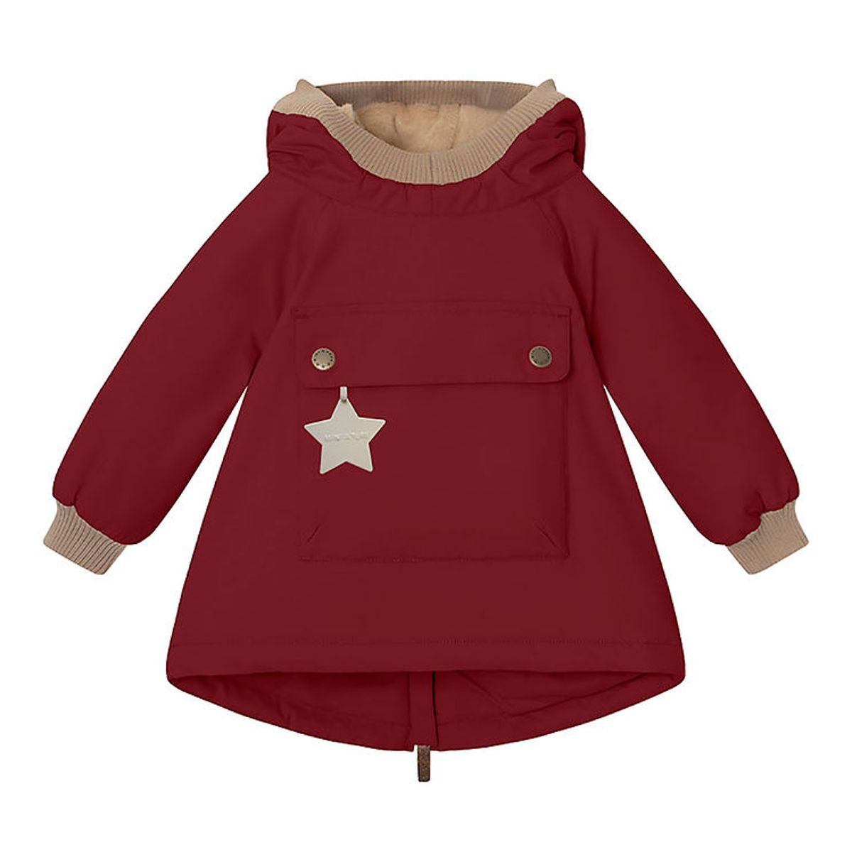 Mini A Ture Vinterjakke - Babywen Fleece - Red Marlot