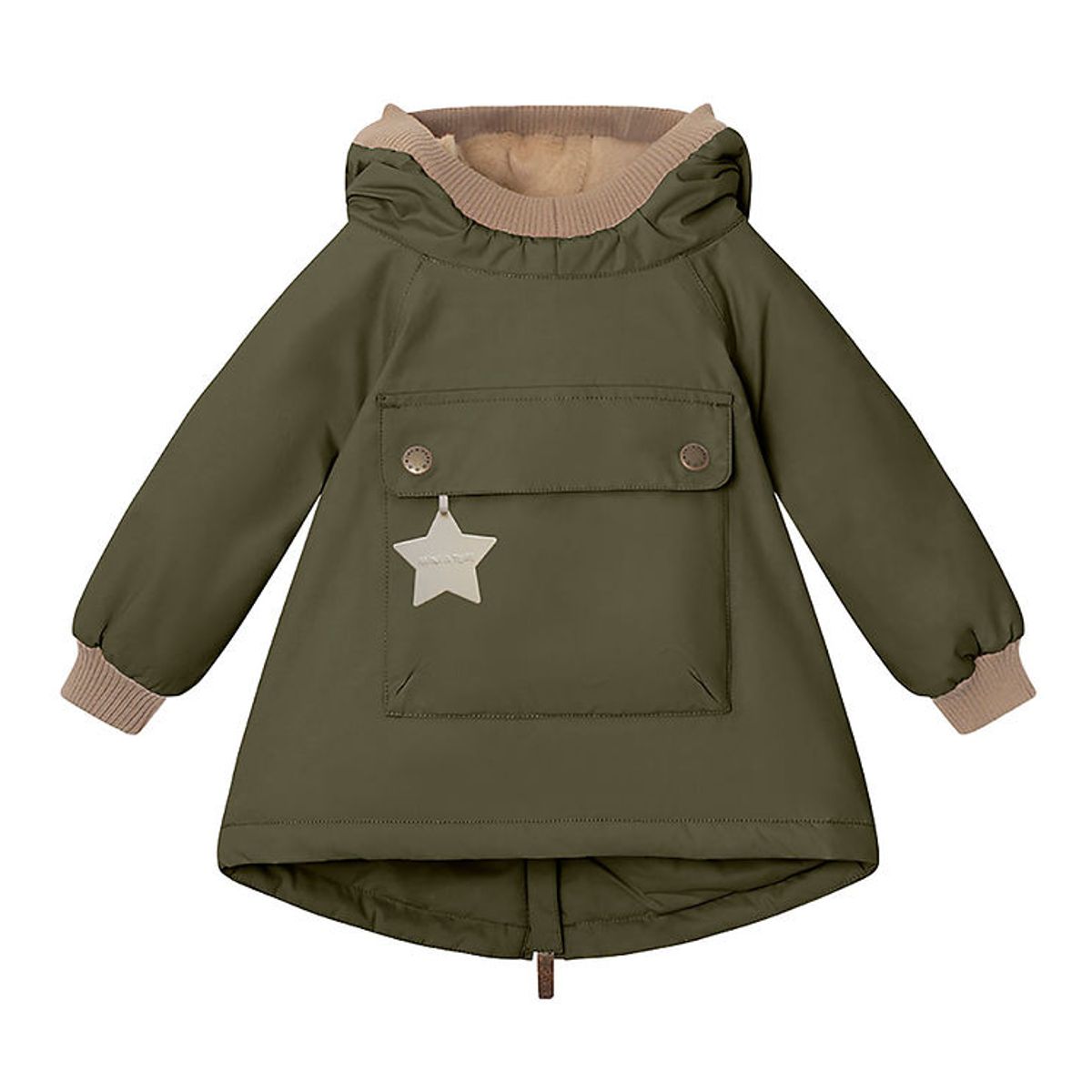 Mini A Ture Vinterjakke - Babywen Fleece - Olive Night