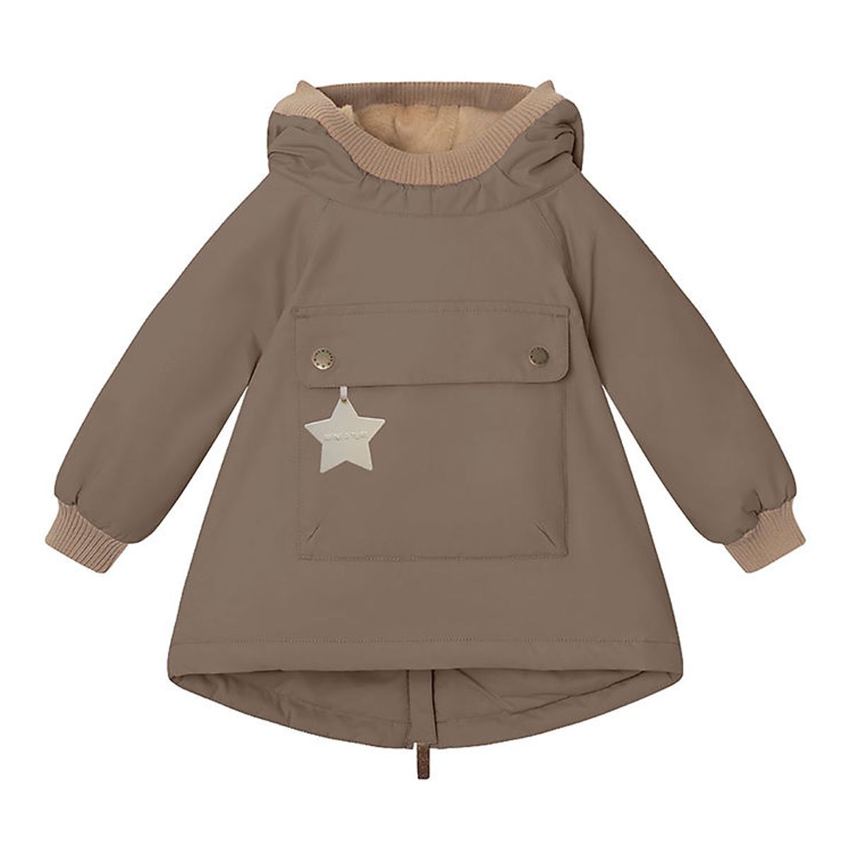 Mini A Ture Vinterjakke - Babywen Fleece - Morel Grey