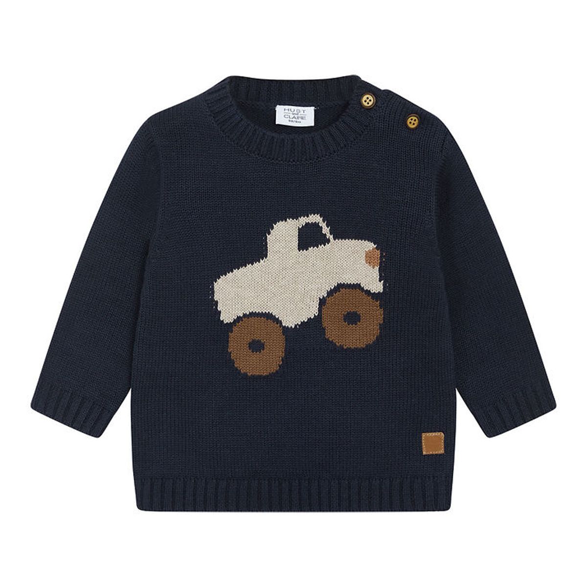 Hust and Claire Bluse - Strik - Pilou - Navy m. Monstertruck