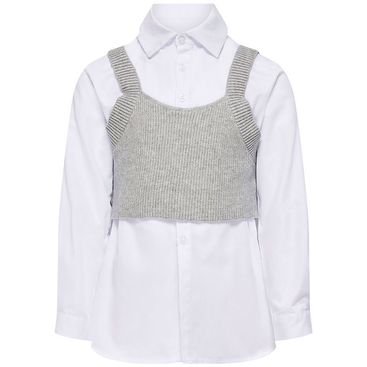 Kids Only Skjorte/Top - KogZoe - Strik - Cloud Dancer/Light Grey