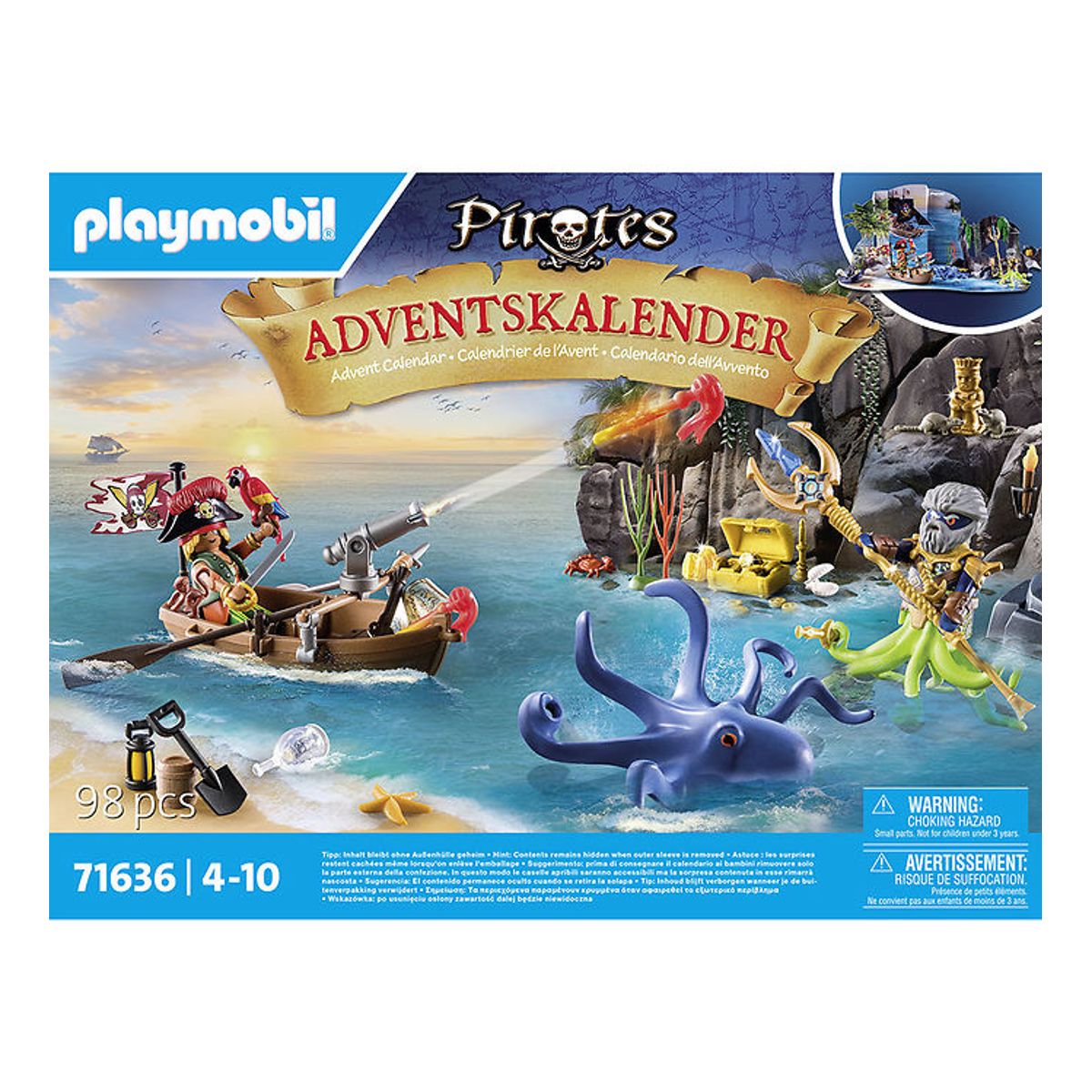 Playmobil Pirates - Julekalender - 24 Låger - 71636 - 98 Dele