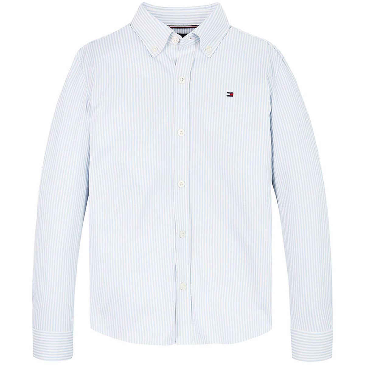 Tommy Hilfiger Skjorte - Allover Regular - Breezy Blue Stripes