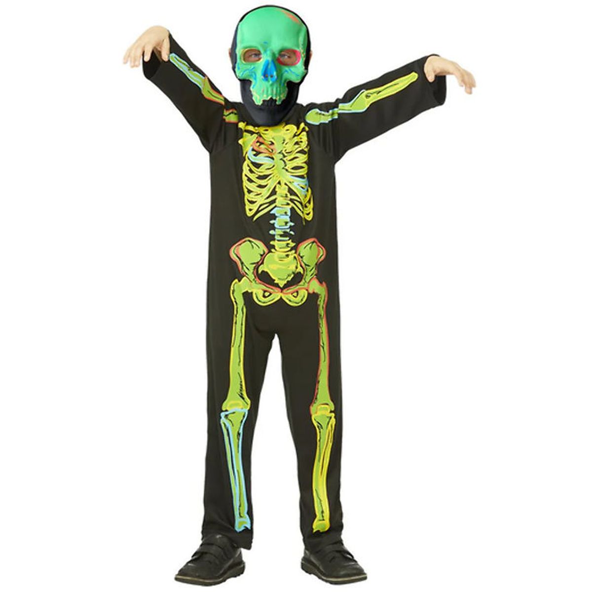 Smiffys Udklædning - Green Skeleton Glow In The Dark - Multi