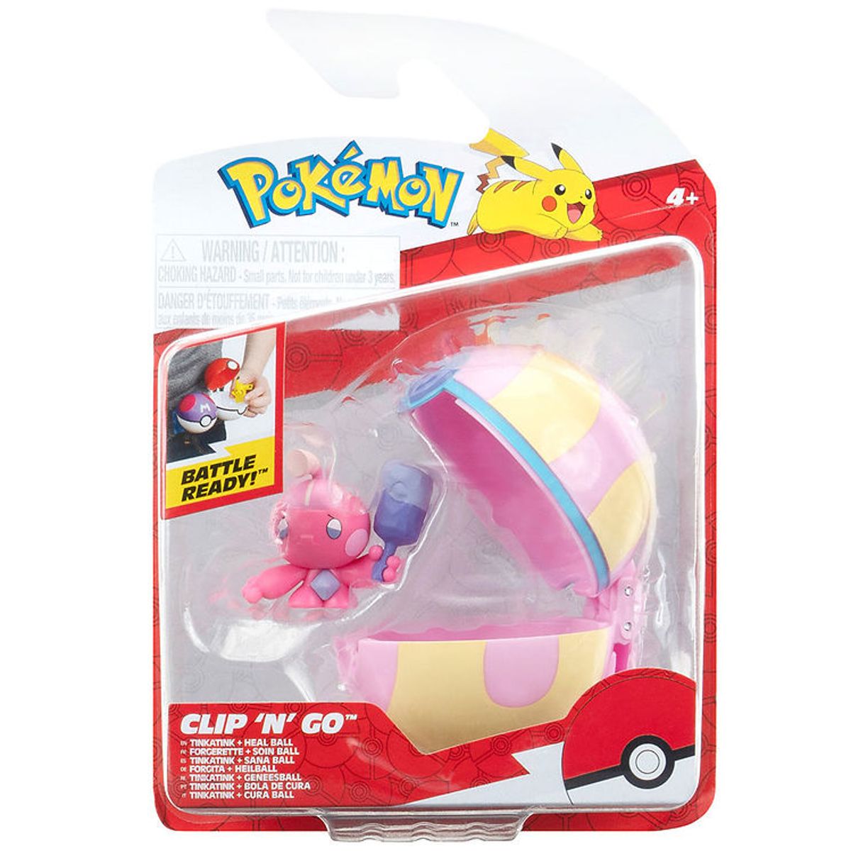 Pokémon Figur - Clip N Go - Tinkatink m. Heal Ball