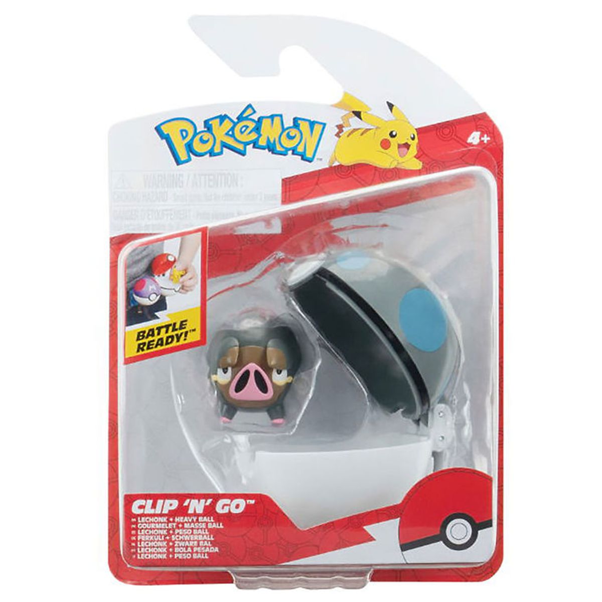 Pokémon Figur - Clip N Go - Lechonk m. Heavy Ball