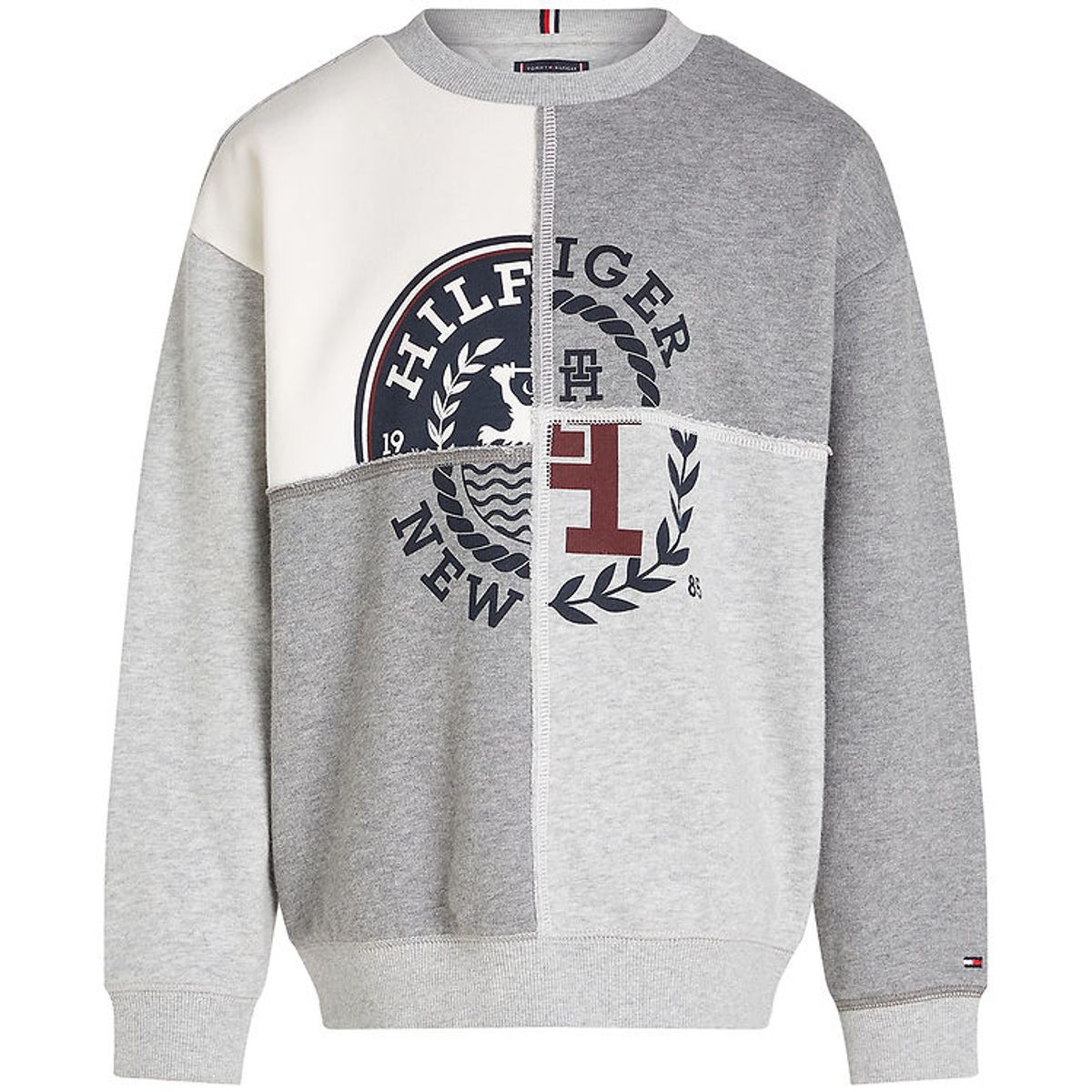 Tommy Hilfiger Sweatshirt - Spliced Printed - Grey Heather Mix