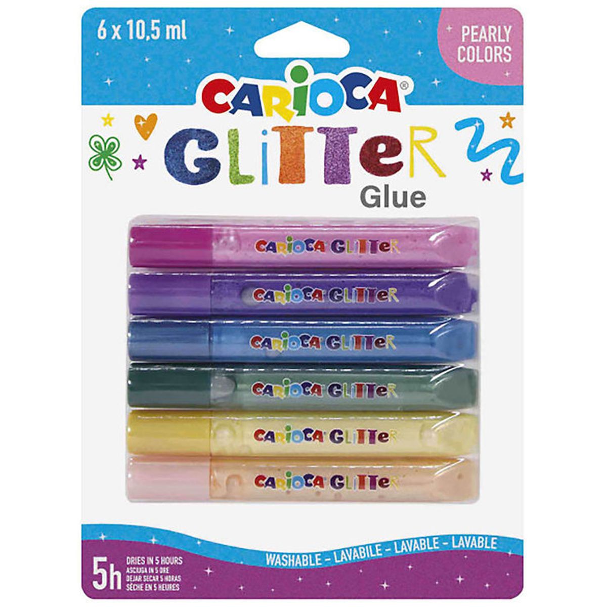 Carioca Glitterlim - 6 stk - Multifarvet