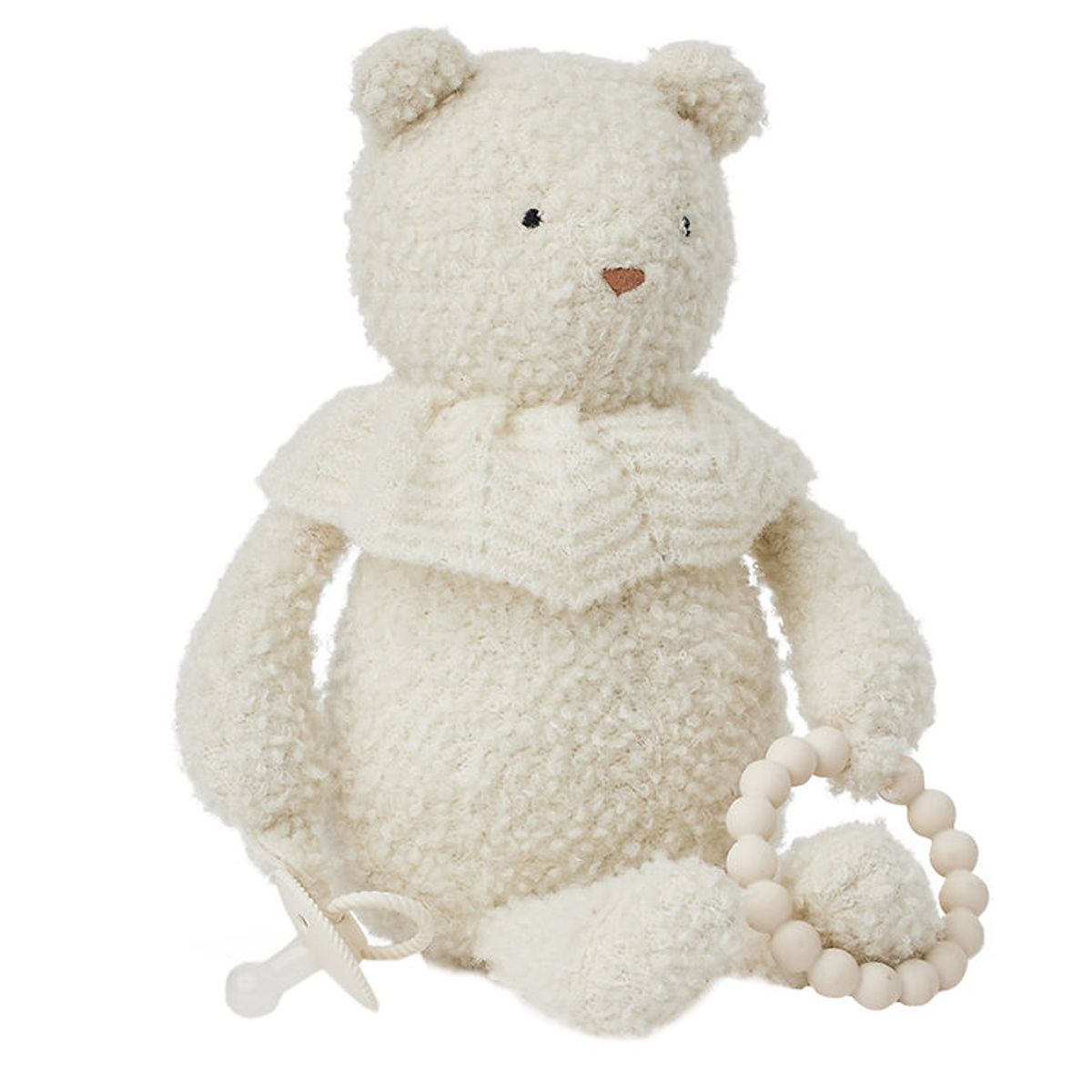 Smallstuff Aktivitets bamse - Uld - 35 cm - Off White