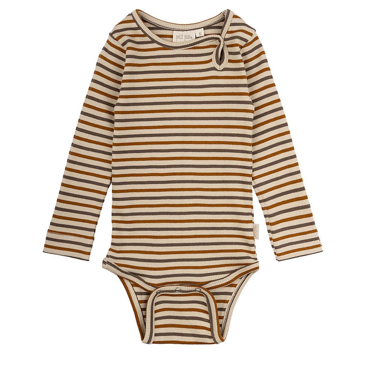 Petit Piao Body l/æ - Rib - Modal - Chocolate Brown/Golden Sun/D