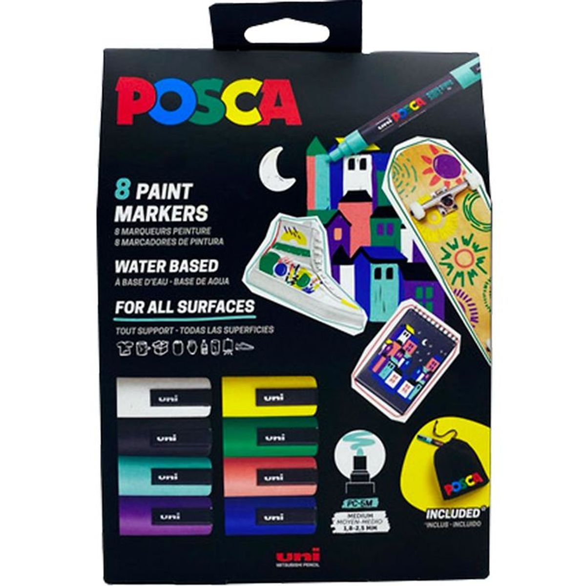 Posca Tuscher - PC-5M - 8 stk. - Multifarvet