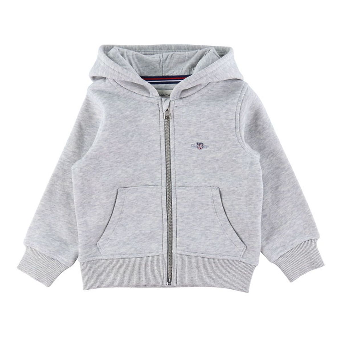 GANT Cardigan - Shield Zip - Light Grey Melange