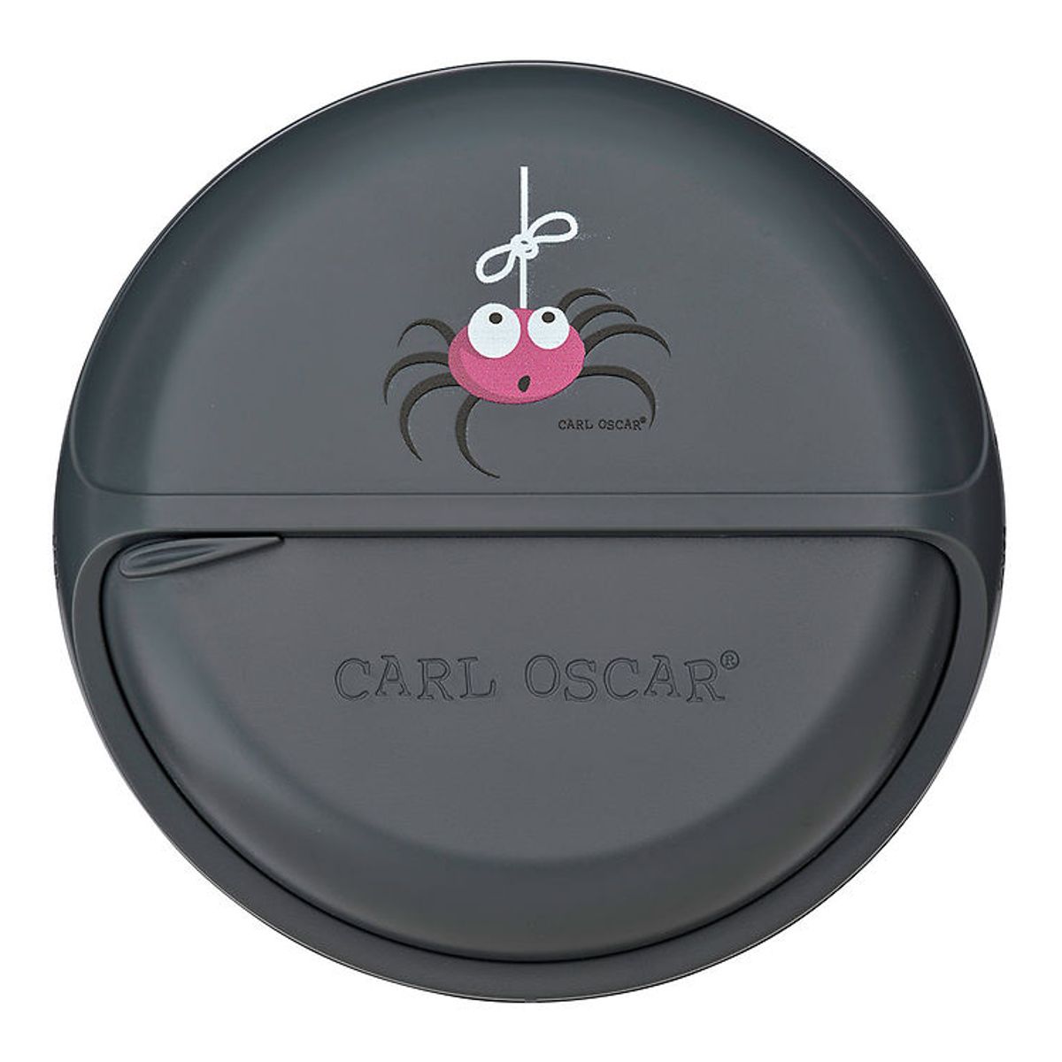 Carl Oscar Snackboks - MiniDisc - 12 cm - Grå m. Edderkop