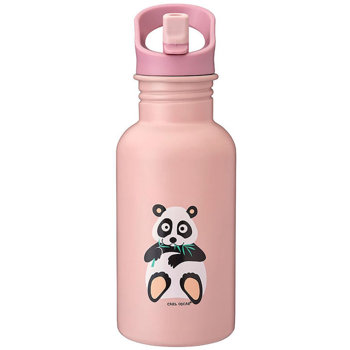 Carl Oscar Drikkeflaske - Steelish - 500 ml - Pink m. Panda