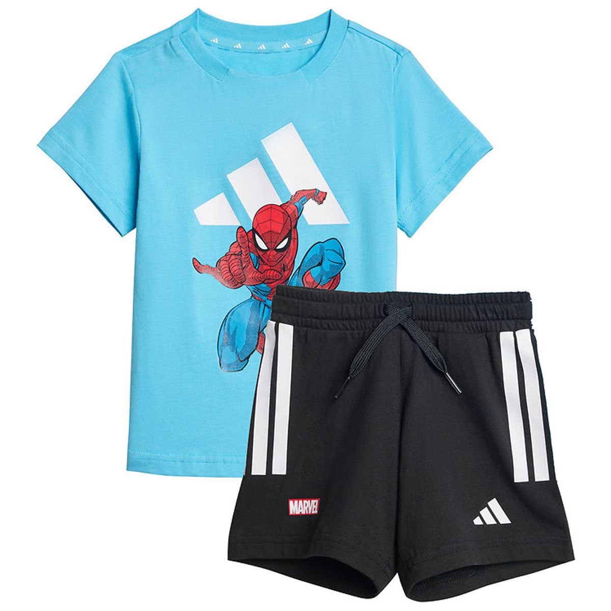 adidas Performance T-Shirt/Shorts - Marvel - Bright Cyan/Hvid m.