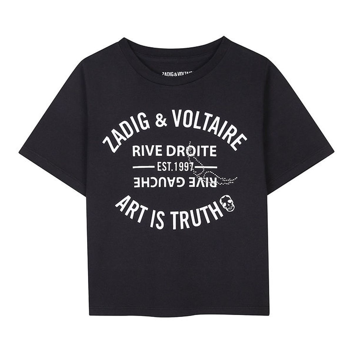 Zadig & Voltaire T-shirt - Sort m. Print/Pailletter