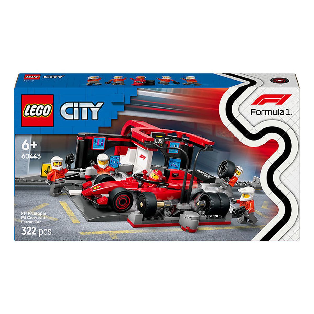 LEGO ® City - F1 ®-pitstop og Pitcrew m. Ferrari-bil 60443 - 322 D