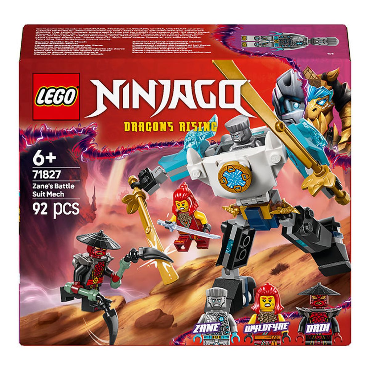 LEGO ® Ninjago - Zanes Kampdragt-merch 71827 - 92 Dele