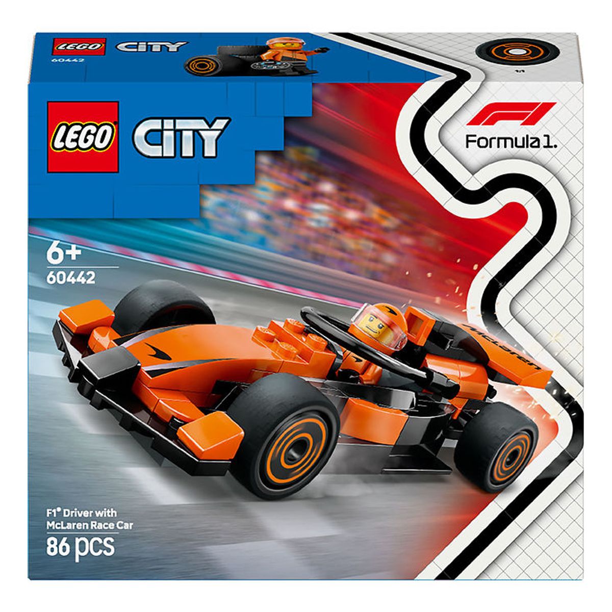 LEGO ® City - F1 ®-kører m. McLaren-racerbil 60442 - 86 Dele