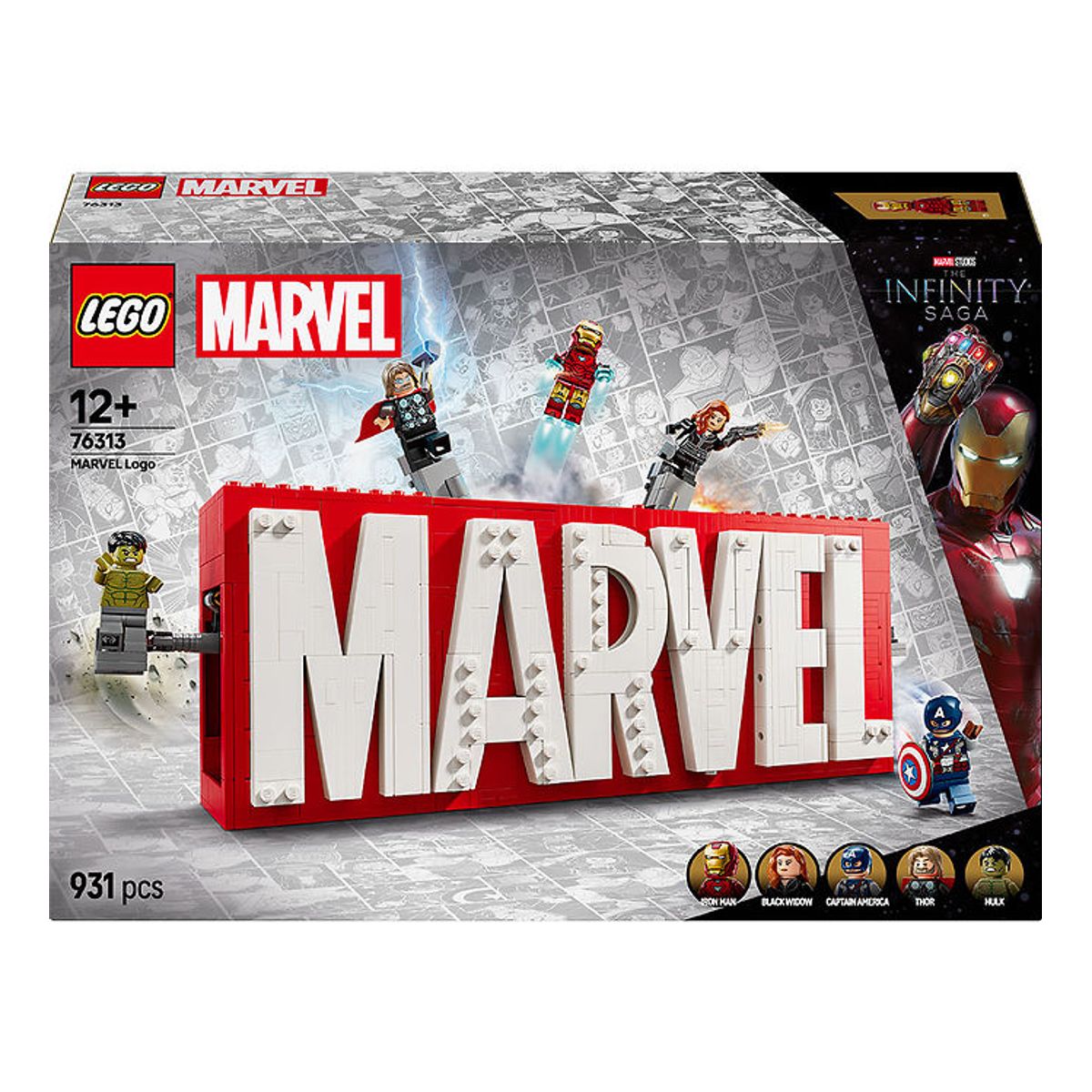 LEGO ® Marvel - MARVEL-logo Og Minifigurer 76313 - 931 Dele