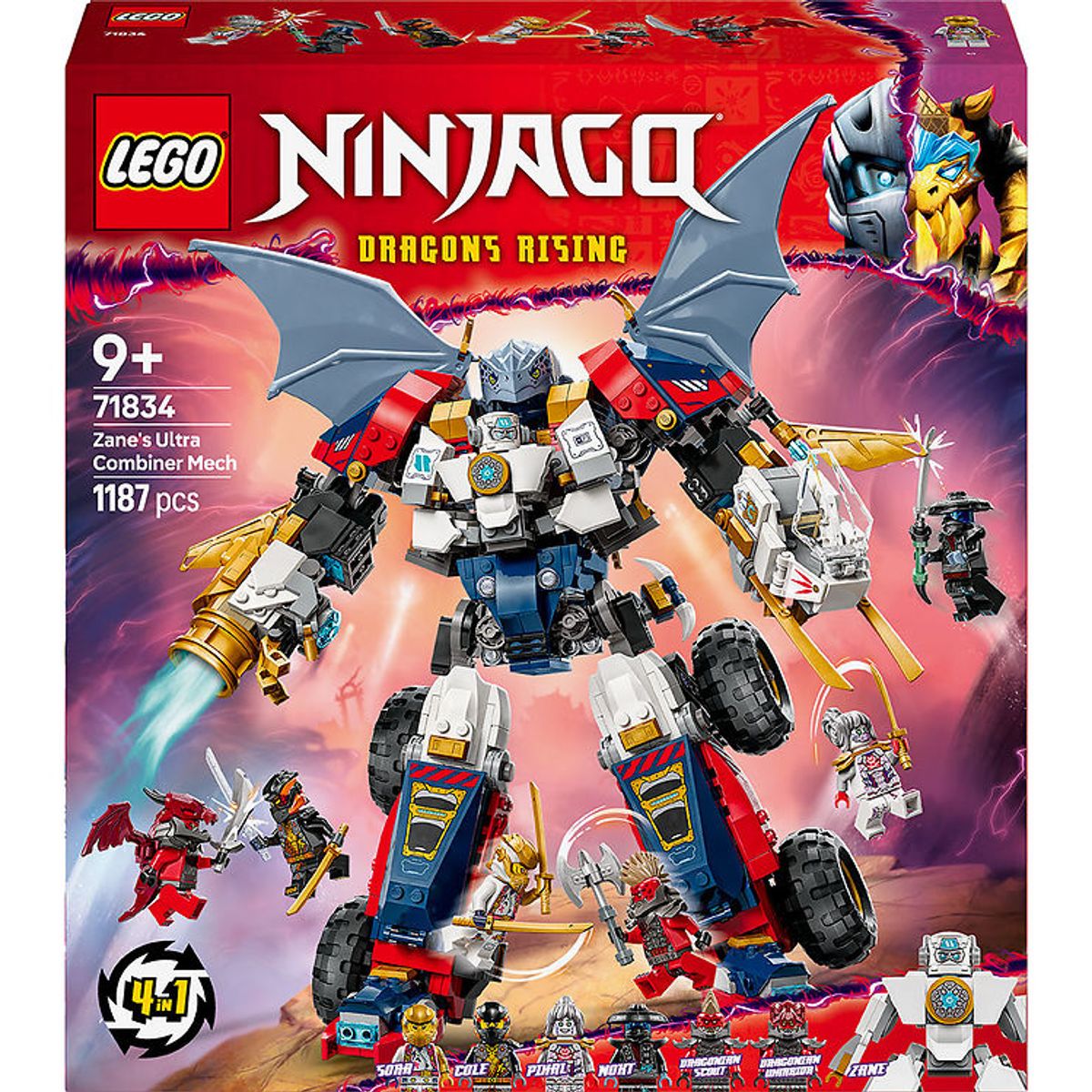 LEGO ® Ninjago - Zanes Ultrakombirobot 71834 - 4-i-1 - 1187 Dele