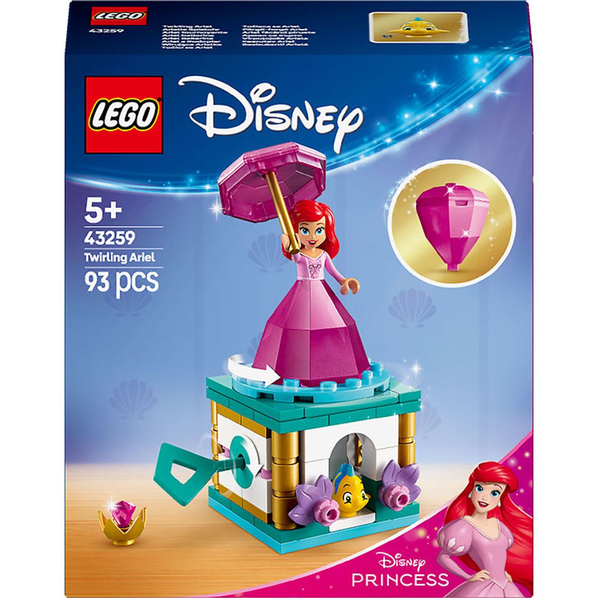 LEGO ® Disney Princess - Snurrende Ariel 43259 - 93 Dele