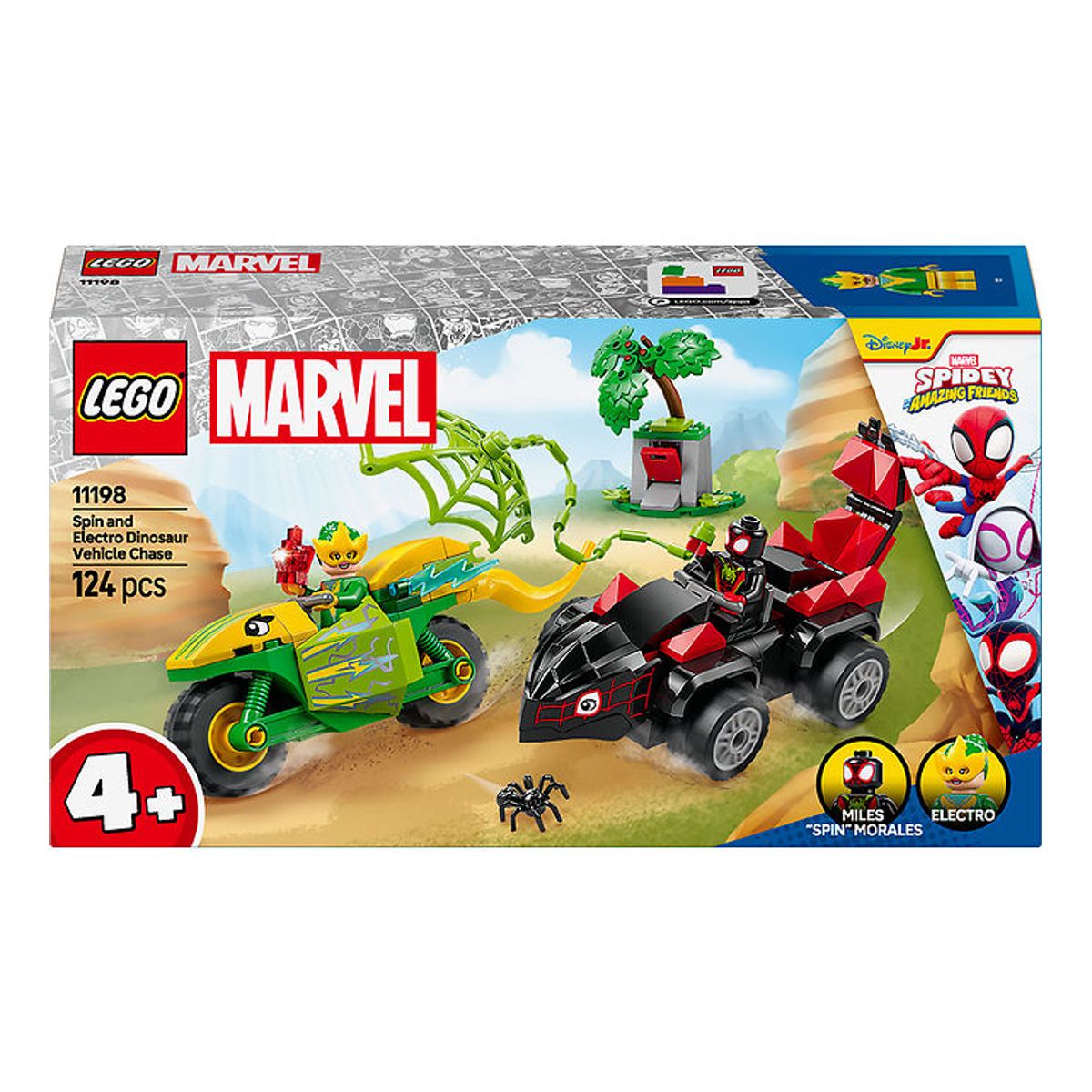 LEGO ® Marvel - Spin og Electros Jagt i Dinosaurkøretøjer 11198 -