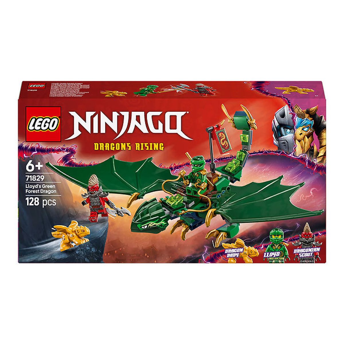 LEGO ® Ninjago - Lloyds Grønne Skovdrage 71829 - 128 Dele