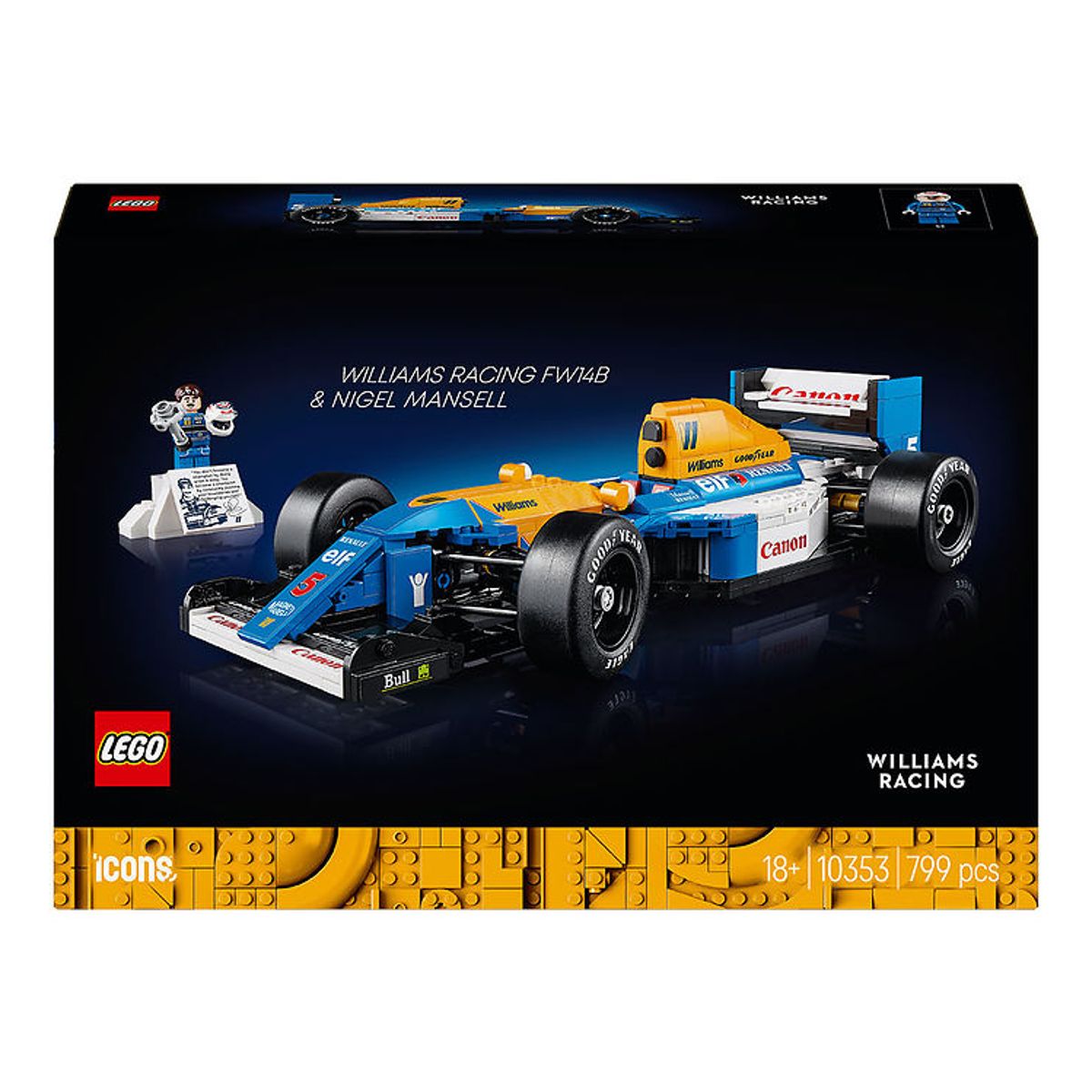 LEGO ® Icons - Williams Racing Og Nigel Mansell 10353 - 799 Dele